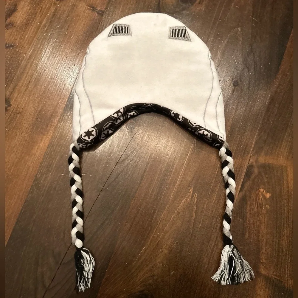 Star Wars Stormtrooper Beanie Kids OSFM White Peruvian Trapper Hat Winter Comfy
